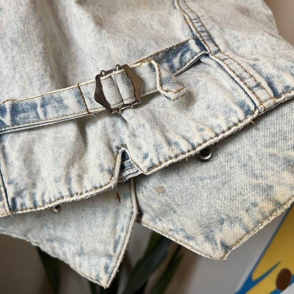 Vtg Women Jordache Denim Jean Vest Small Embroidered Flower Embellished Acid Y2K - Picture 7 of 8